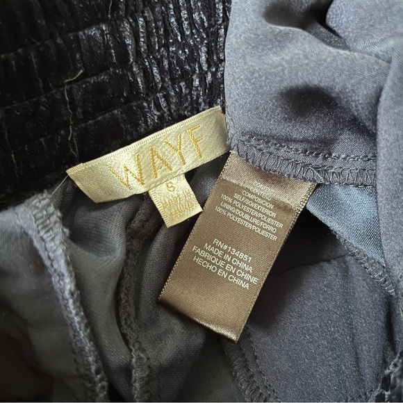 [wayf] crushed velvet wide leg pants navy blue 6 - Picture 7 of 7